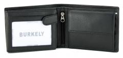 Burkely Herrenbörse Leder quer viele Fächer schwarz