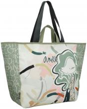 große Henkeltasche rosa grün Anekke Alma Original Logoprint