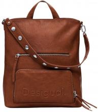 Tagesrucksack Desigual braun Logo Pretoria Nieten
