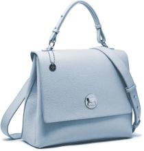 Caleidos Damen Ledertasche italienisch Hellblau Sky Blue Metallcharme
