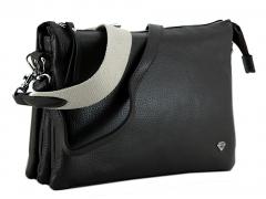 Caleidos Schultertasche italienisches Leder Dunkelbraun