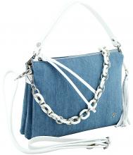 Caleidos blaue Schultertasche Jeansoptik Italien