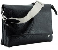 Caleidos Pochette Ledertasche schwarz Überschlag