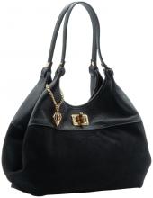 Caleidos Beuteltasche XXL Echtleder Black