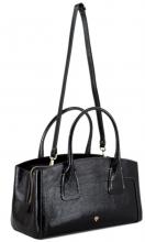 Caleidos Kurzgrifftasche Lackleder gekrinkelt Black