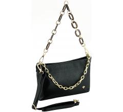 Caleidos Abendtasche schwarz Echtleder Kettenriemen