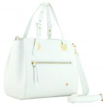 Caleidos exklusive Ledertasche weiß talien goldfarben