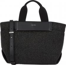 Henkeltasche Small Calvin Klein Raffia Tote Crossbody CK Black