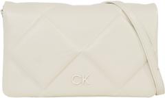 Calvin Klein Überschlagtasche Quilt hellbeige Rautenmuster