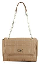 Calvin Klein Überschlagtasche Re-Lock Quilt beige Steppnähte Kettenhenkel