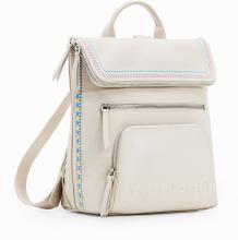 Citybackpack hellbeige Stickerei Boho Raven Crudo Nerano Desigual