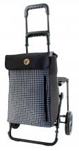 Shoppingtrolley mit Thermofach Hente Schwarz kariert Andersen Komfort Shopper