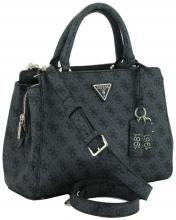 Kurzgrifftasche Guess Eco Elements Coal Logo dunkelgrau 