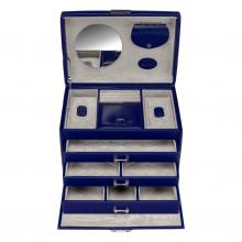 Schmuckkoffer Windrose Merino Moda dunkelblau verschließbar