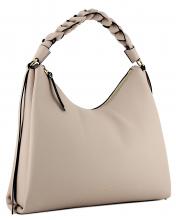 Coccinelle Boheme Medium Beuteltasche Leder Italien Rosette Taupe