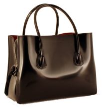 Coccinelle Celly glatte Ledertasche Henkel Nero Schwarz