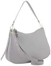 Coccinelle Nory greige Oyster Leder genarbt Umhängetasche Large