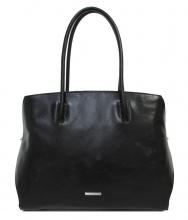 Claudio Ferrici Businesstasche Damen schwarz Glattleder