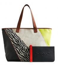 Patchwork Shopper Desigual Namibia Click Clocken Zebra Tabaco