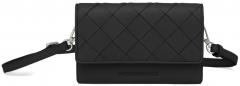 Überschlagtasche Flechtdesign Lammleder Schwarz Les Visionnaires Brit Weave