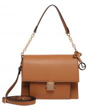 Crossovertasche L.Credi Glenda Cognac braun Überschlag