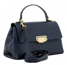 Damen Handtasche Gianni Chiarini Rossella Navy blau Leder Gelbgold