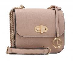 L.Credi Crossovertasche Giusy Nude hautfarben Kette Überschlag