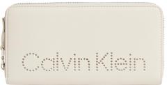 Zipbörse Calvin Klein Set Wallet Large Sand Beige Perforierung RFID