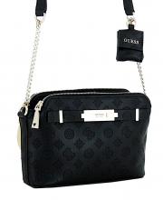 Damen Schultertasche Guess Bea Materialprägung schwarz Etui