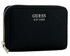 schlichtes Portemonnaie schwarz genarbt Guess Brenton