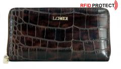Damengeldbeutel Desiree braun L.Credi Krokoprägung RFID