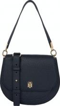 Tommy Hilfiger Damenschultertasche Navy Corporate TH Element Saddle Bag Corp Blau