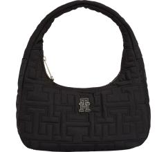 edle Nylontasche Tommy Hilfiger Chic Shoulder Bag Unterarmtasche Black Steppdesign