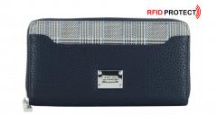 Davina Marine L.Credi Geldbörse Glen Check RFID-Schutz blau