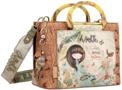 Handtasche mit Holzoptikgriffen Anekke Amazonia Tucan Materialmix