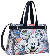 Shoppertasche Desigual Canvas Mickey Collage bunt Fransen