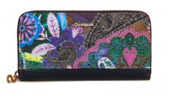 Desigual Geldtasche Zip All Around Boheme Lila Blau Gelb