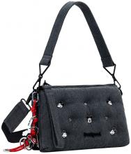 Desigual Denim Umhängetasche Mickey dunkelgrau Dortmund Pins Handschlaufe