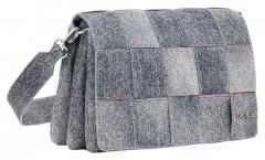 blaugraue Umhängetasche Desigual Yoko Denim Raw Ziernähte