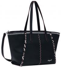 Desigual Shopper Guimar schwarz Manhatten Pespuntes bordeaux Kontrast