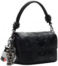 Desigual Überschlagtasche Mini Phuket schwarz Mickey rot geprägt