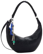 Haldbmondtasche Desigual schwarz Logo Zante Webband