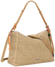 Desigual geräumige Umhängetasche Bast Knotendetail Leiria Raffia