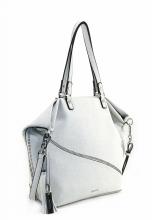 Doppelhenkeltasche Suri Frey Tilly Grau Weiß Weboptik