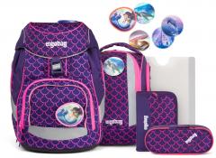 Mädchenschultasche Violett Pink Ergobag Pack PerlentauchBär Komplettset