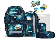 Schülerset Ergobag Pack RaumfahrBär Schultasche Weltall Blau Galaxy Glow
