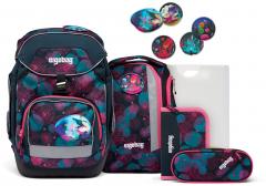 Mädchenschultasche Ergobag Pack KorallBär Komplettset grün pink