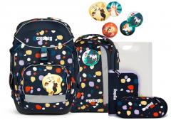 Ranzenset dunkelblau Punkte Ergobag Pack Bärnsteinhöhle