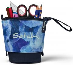 kompaktes Federpennal Satch Blurry Sky blau