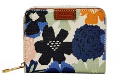 Fossil Emma Mini Multi Zip RFID Protection Börse Blumen